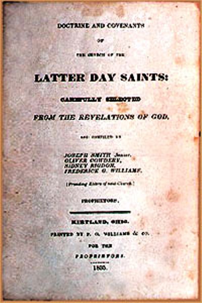 Title page, Doctrine and Covenants, 1835 edition