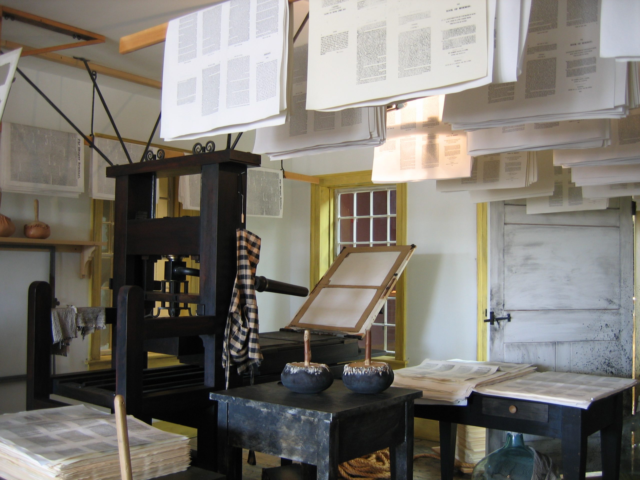 Replica printing press, E.B. Grandin building, Palmyra, New York